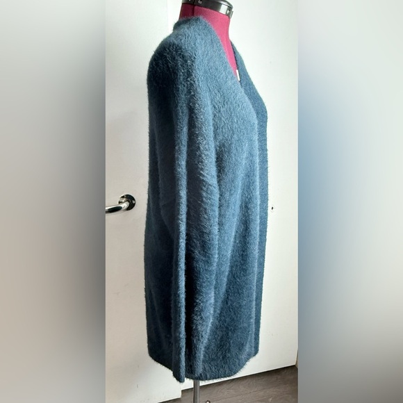 LOFT Blue Cardigan Sweater Open-Front Long Sleeve - Picture 3 of 6